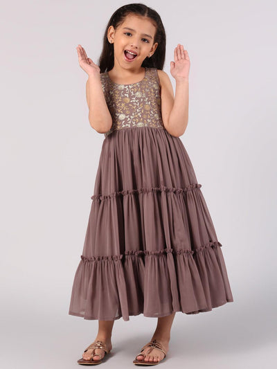 Buy Wish Littlle Girls Purple Polyester Stars Knee Length Dress - 7 Y  Online at Best Prices in India - JioMart.